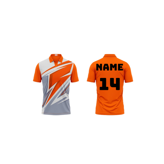 Next Print Polo Neck Printed Jersey Orange Design 30