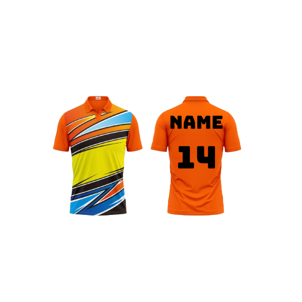 Next Pint Polo Neck Printed Jersey Orange Design 31