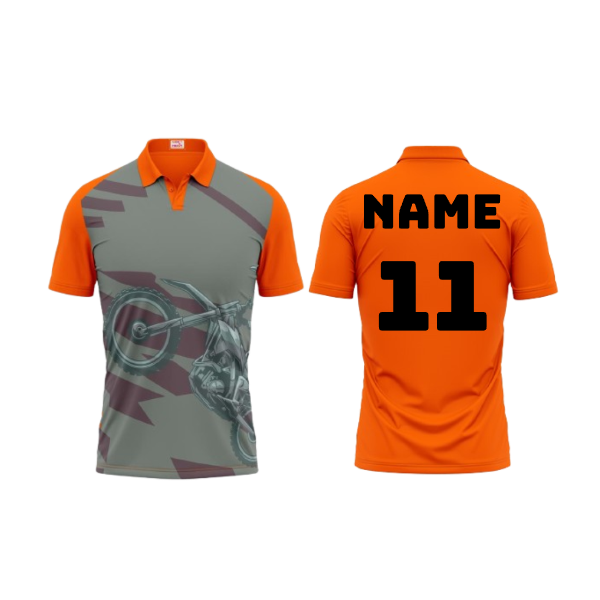 Next Print Polo Neck Printed Jersey Orange Design 14