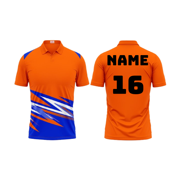 Next Print Polo Neck Printed Jersey Orange Design 10