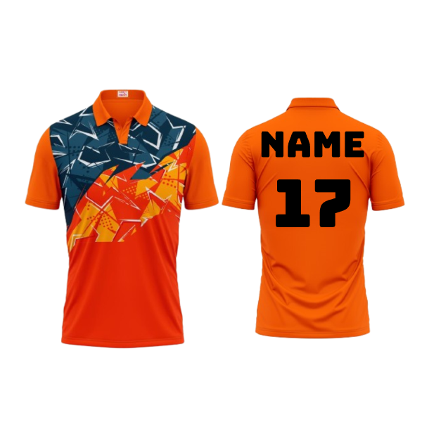 Next Print Polo Neck Printed Jersey Orange Design NP00223