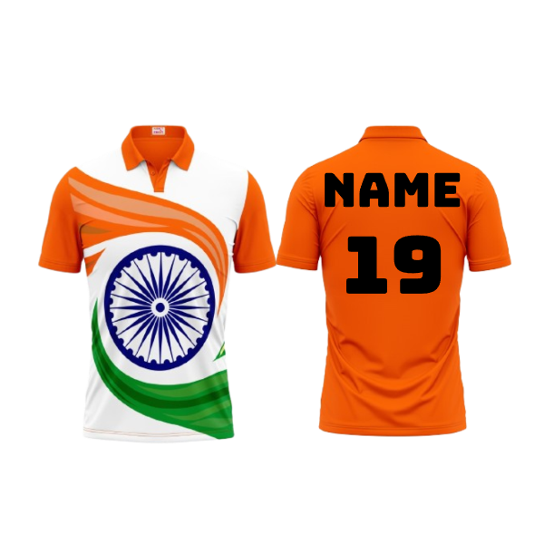 Next Print Polo Neck Printed Jersey Orange Design 5