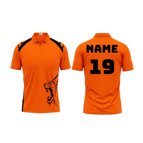 Next Print Polo Neck Printed Jersey Orange Design 4