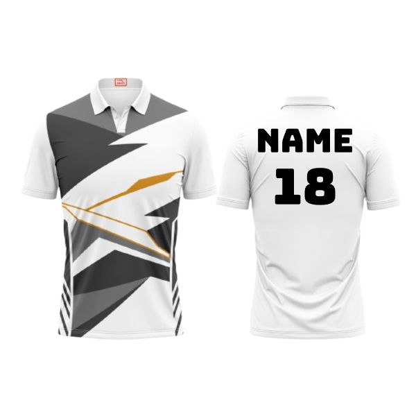 Next Print Customized Polo Neck White Jersey NPTS91