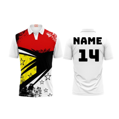 Next Print Customized Polo Neck White Jersey NPTS86