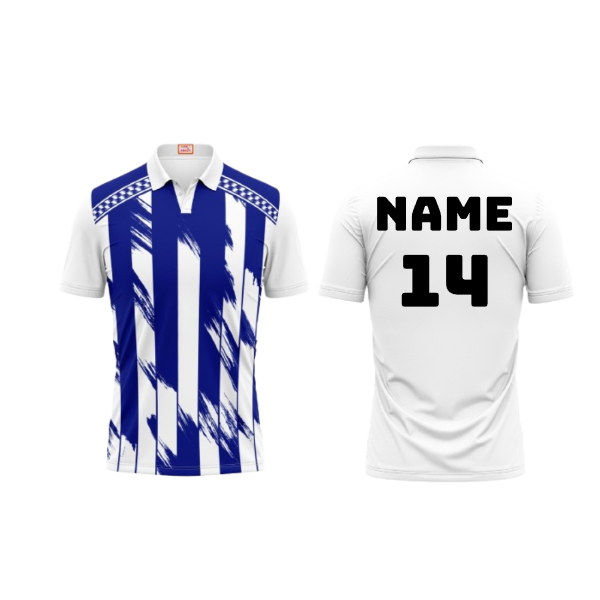 Next Print Customized Polo Neck White Jersey NPTS85
