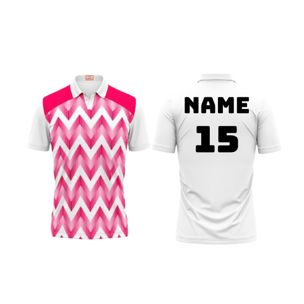 Next Print Customized Polo Neck White Jersey NPTS84