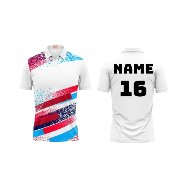 Next Print Customized Polo Neck White Jersey NPTS82