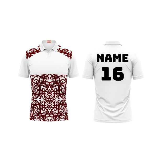 Next Print Customized Polo Neck White Jersey NPTS79