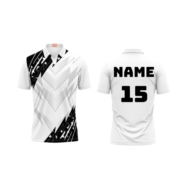 Next Print Customized Polo Neck White Jersey NPTS78