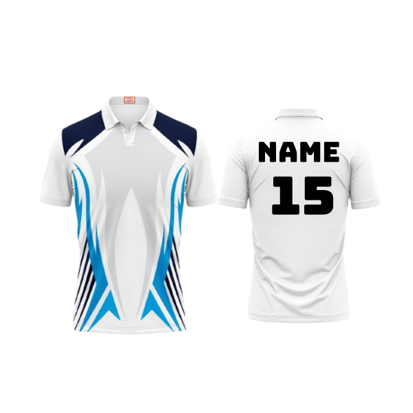 Next Print Customized Polo Neck White Jersey NPTS77