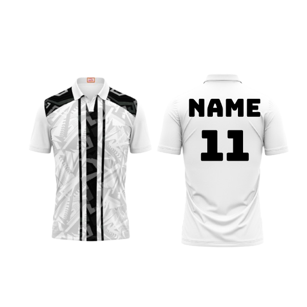 Next Print Customized Polo Neck White Jersey NPTS75