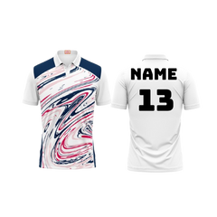 Next Print Customized Polo Neck White Jersey NPTS72