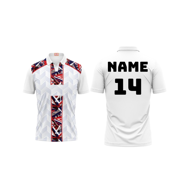 Next Print Customized Polo Neck White Jersey NPTS71