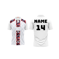 Next Print Customized Polo Neck White Jersey NPTS71