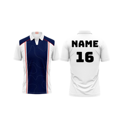 Next Print Customized Polo Neck White Jersey NPTS68