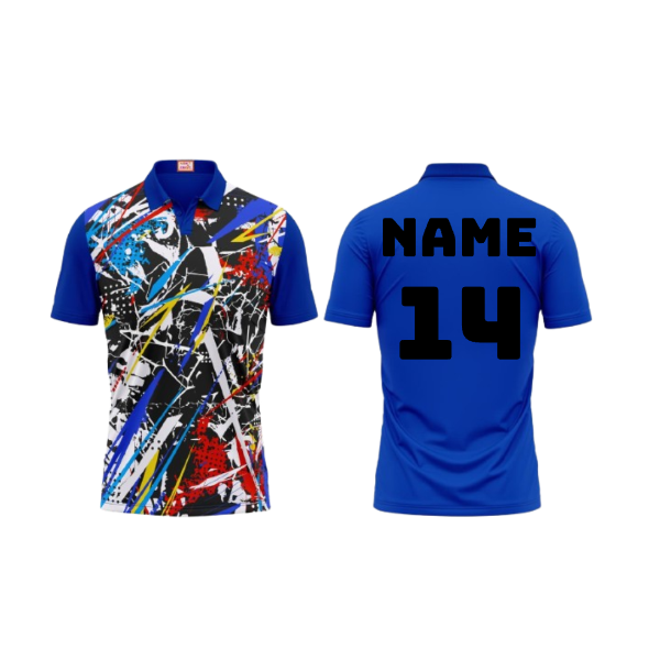 Next Print Customized Polo Neck Royal Blue Jersey NPTS08