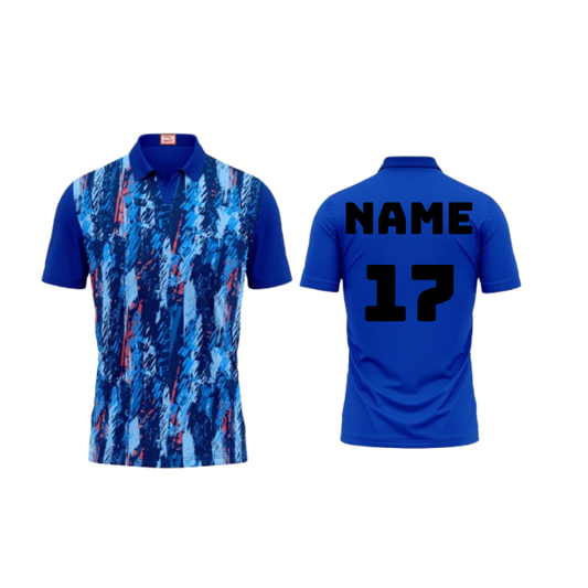 Next Print Customized Polo Neck Royal Blue Jersey NPTS05