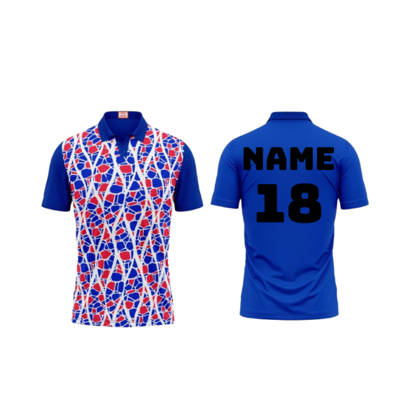 Next Print Customized Polo Neck Royal Blue Jersey NPTS04
