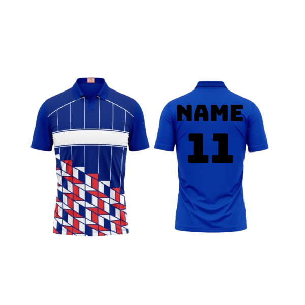 Next Print Polo Neck Royalblue Jersey