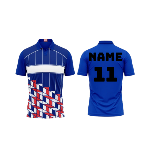 Next Print Polo Neck Royalblue Jersey