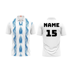 Next Print Customized Polo Neck White Jersey NPTS98