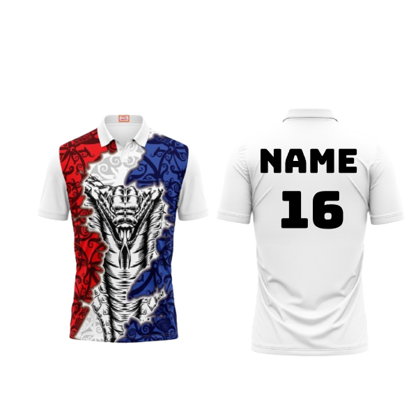 Next Print Customized Polo Neck White Jersey NPTS39