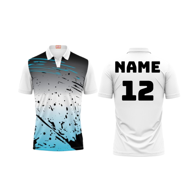 Next Print Customized Polo Neck White Jersey NPTS38