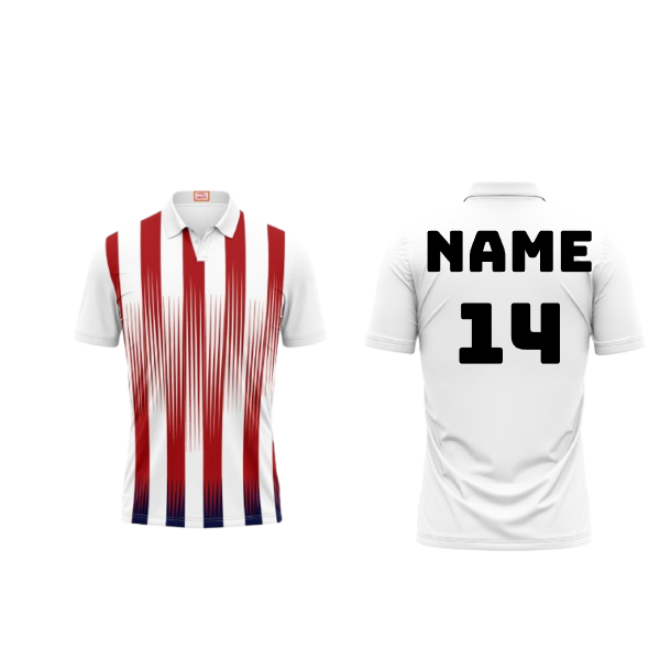 Next Print Customized Polo Neck White Jersey NPTS33