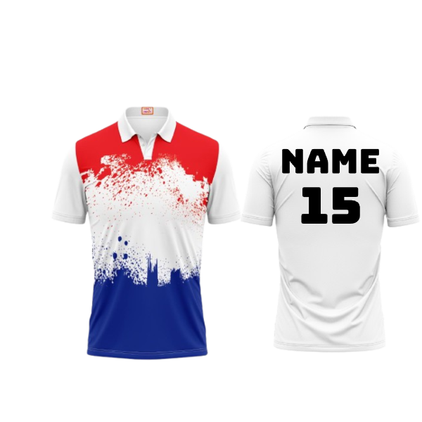 Next Print Customized Polo Neck White Jersey NPTS31