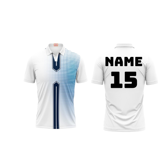 Next Print Customized Polo Neck White Jersey NPTS28