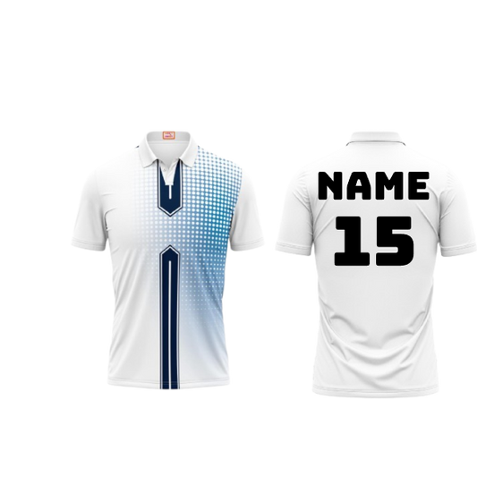 Next Print Customized Polo Neck White Jersey NPTS28