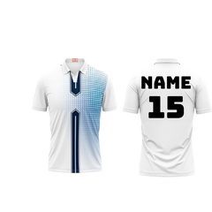 Next Print Customized Polo Neck White Jersey NPTS28