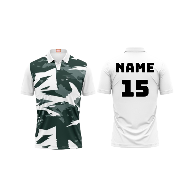 Next Print Customized Polo Neck White Jersey NPTS22