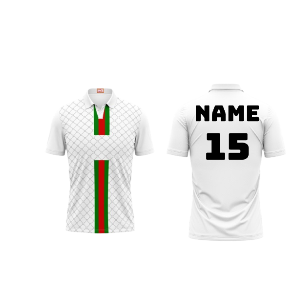 Next Print Customized Polo Neck White Jersey NPTS13
