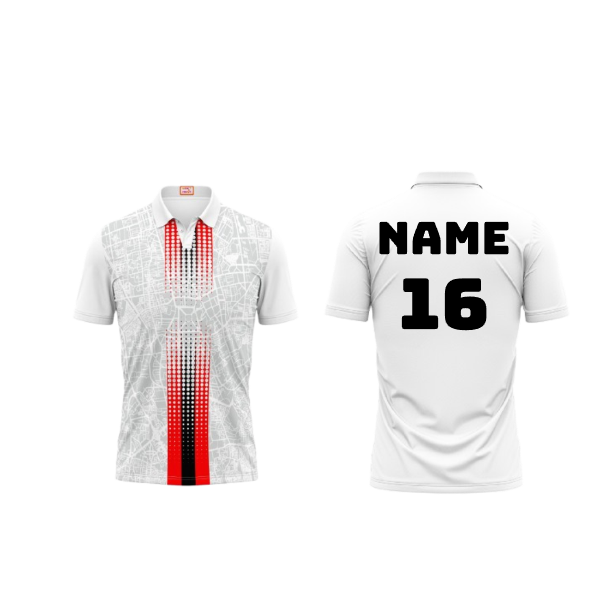 Next Print Customized Polo Neck White Jersey NPTS12