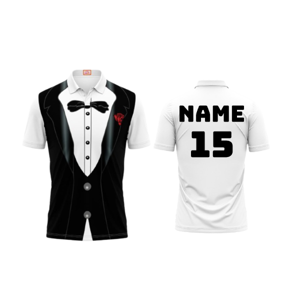 Next Print Customized Polo Neck White Jersey NPTS55