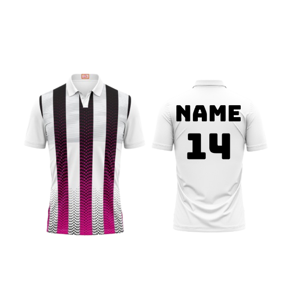 Next Print Customized Polo Neck White Jersey NPTS52