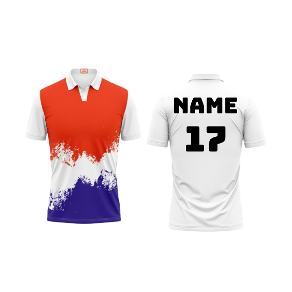 Next Print Customized Polo Neck White Jersey NPTS50