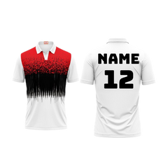 Next Print Customized Polo Neck White Jersey NPTS43