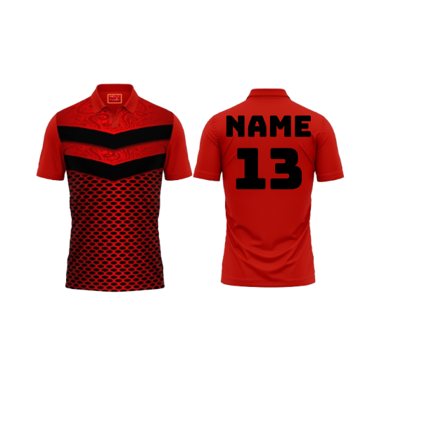 Red Polo Neck Half Sleeve T Shirt Nextprint G1327