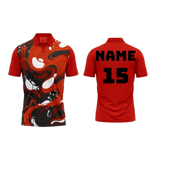 Red Polo Neck Half Sleeve T Shirt Nextprint G1322