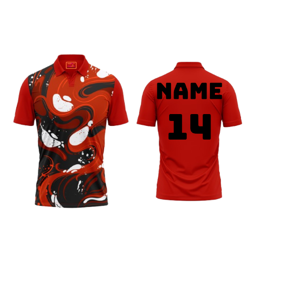 Red Polo Neck Half Sleeve T Shirt Nextprint G1322