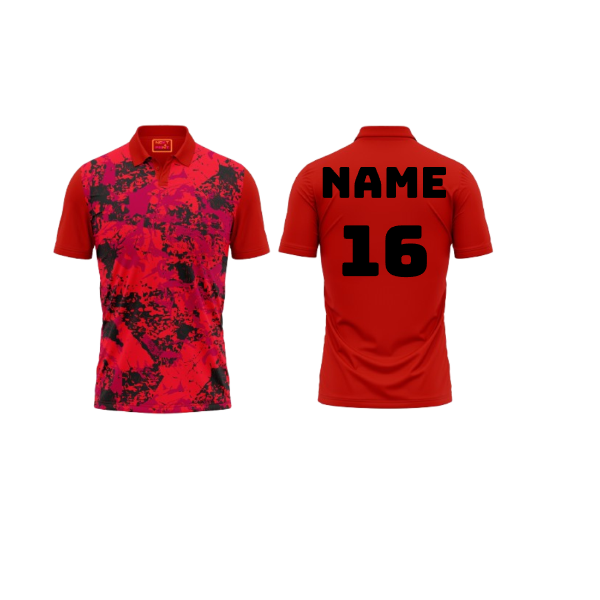 Red Polo Neck Half Sleeve T Shirt Nextprint G1303