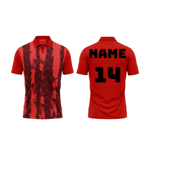Red Polo Neck Half Sleeve T Shirt Nextprint G1288