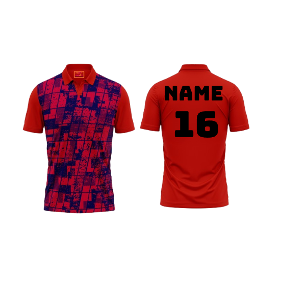 Red Polo Neck Half Sleeve T Shirt Nextprint G1219