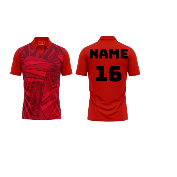 Red Polo Neck Half Sleeve T Shirt Nextprint G1186