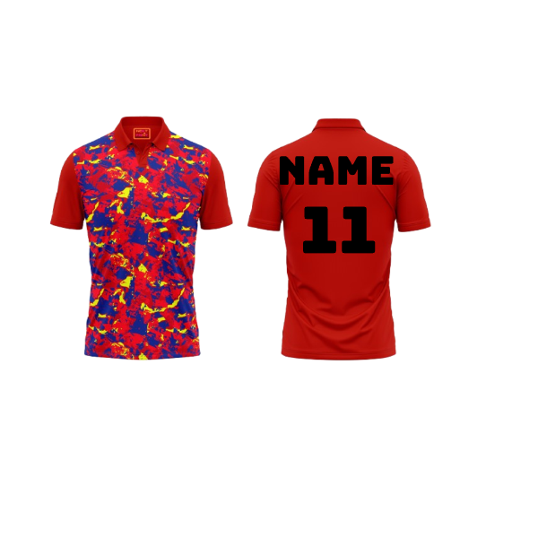 Red Polo Neck Half Sleeve T Shirt Nextprint G1152