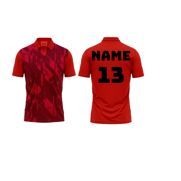 Red Polo Neck Half Sleeve T Shirt Nextprint G1126