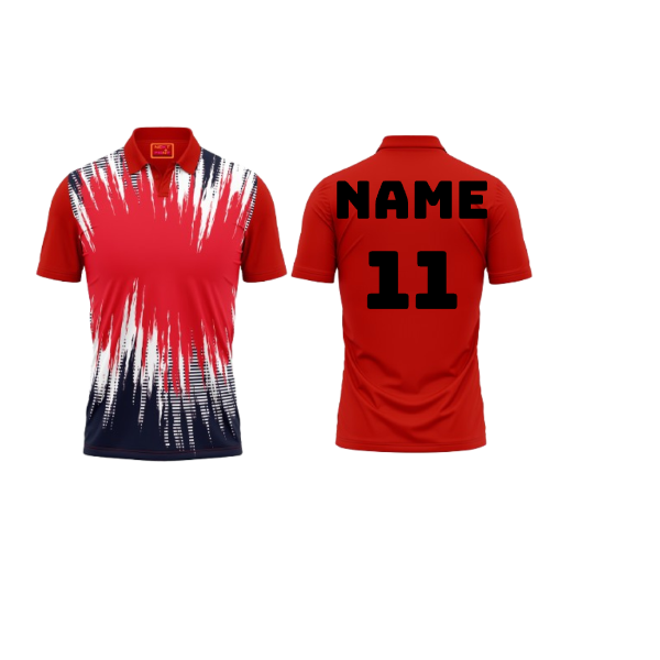 PRINTED ROUND NECK HALF RED